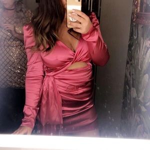 Satin pink dress